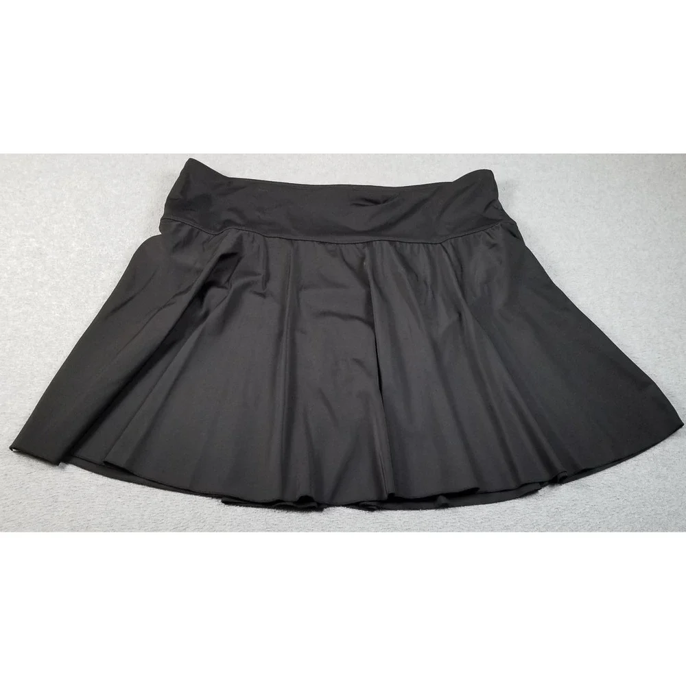 NEW Septangle Swim Skirt Women's 24W Plus Black Stretch Elastic Waist Beach Lake